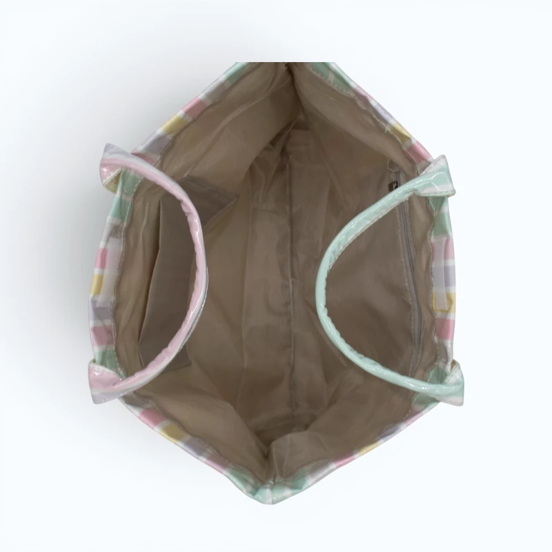 pastel-striped-beach-bag-interior pastel striped beach bag interior