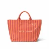 pink-and-orange-striped-beach-bag-white pink and orange striped waterproof tote bag