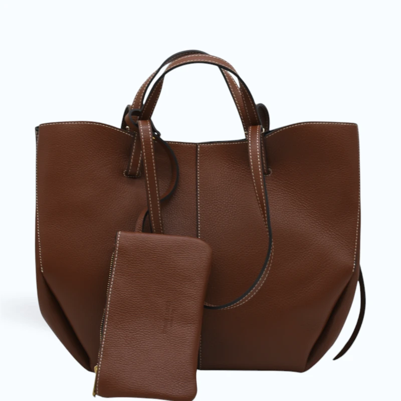 mag-l-brown-leather-handbag-closed-bag Mag L Brown Leather Handbag closed bag