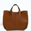 Mag L Camel Leather Handbag xlosed