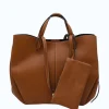 Mag L Camel Leather Handbag closed bag