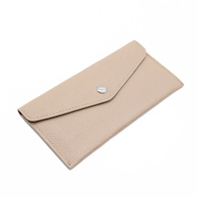 katy beige card holder leather wallet side