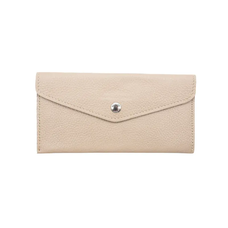 katy beige card holder leather wallet