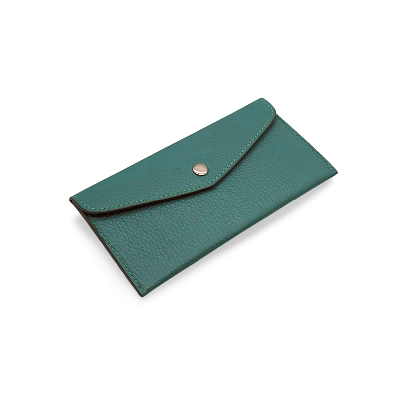 katy bottle green card holder leather wallet side