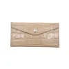 Katy Croco Taupe Card Holder Leather Wallet