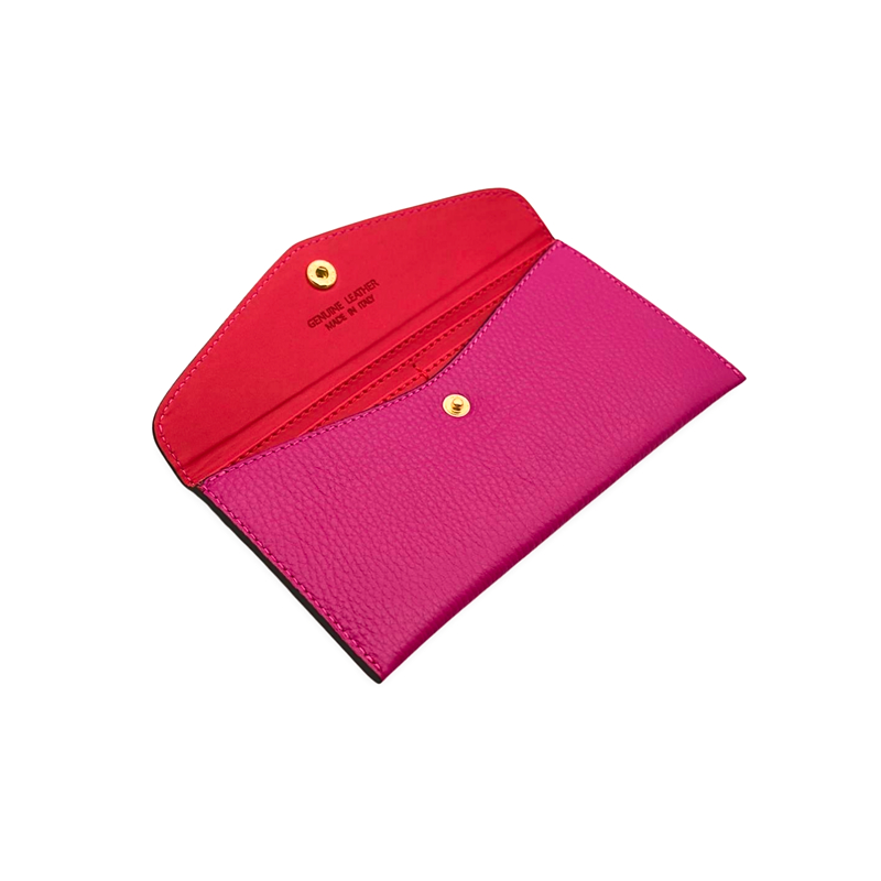 Katy Fuschia Card Holder Leather Wallet interior side