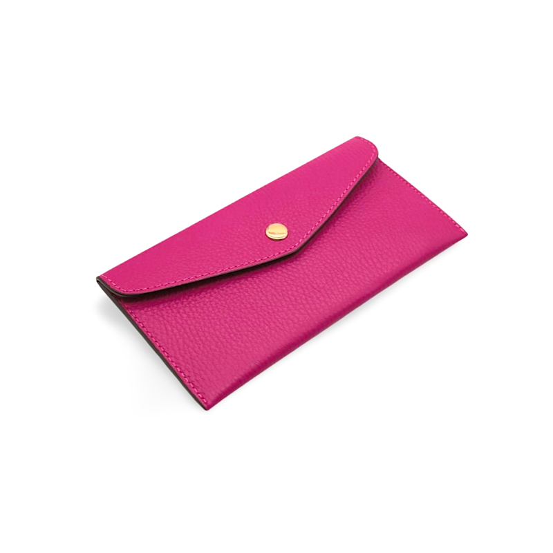 Katy Fuschia Card Holder Leather Wallet side