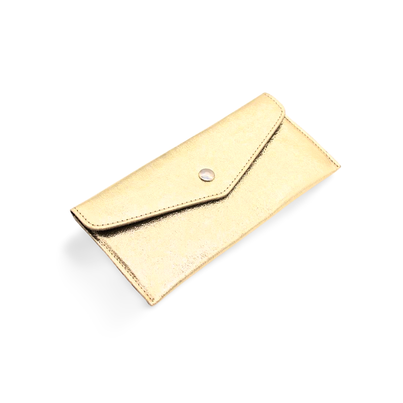 Katy Gold Card Holder Leather Wallet side