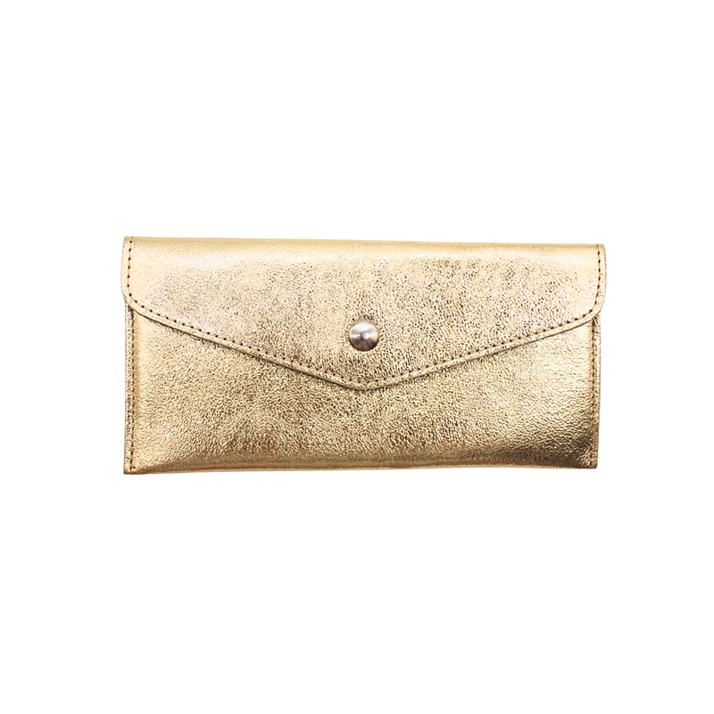 Katy Gold Card Holder Leather Wallet