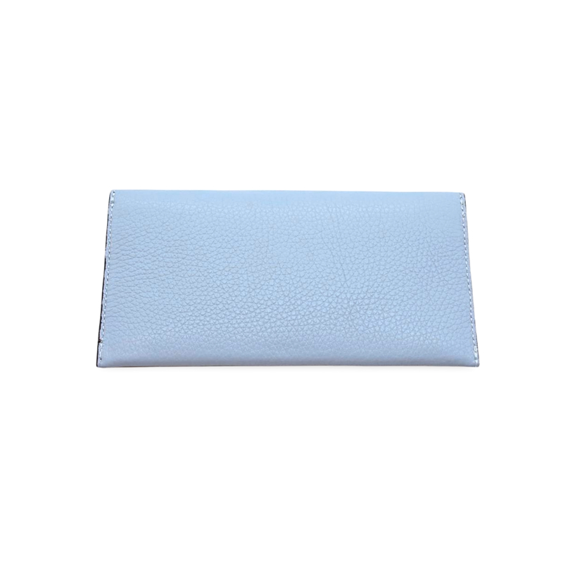 katy light blue card holder leather wallet back