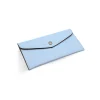 katy light blue card holder leather wallet side