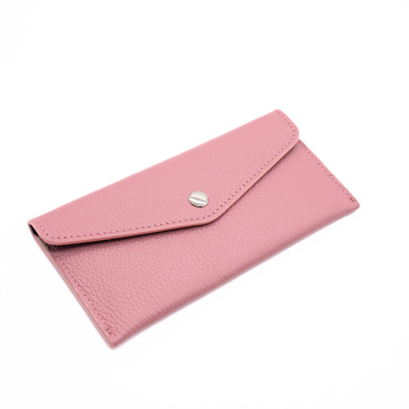 Katy Old Pink Card Holder Leather Wallet side