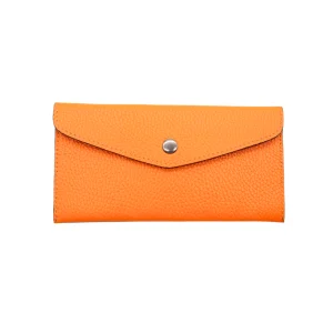 katy orange card holder leather wallet