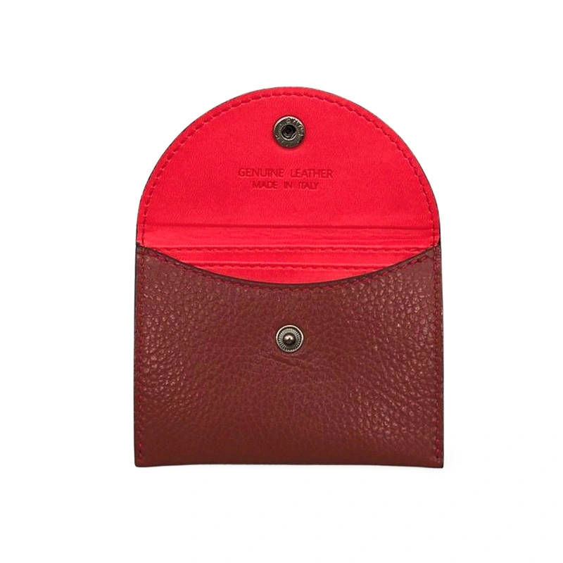 Katy S Bordeaux Leather Card Holder interior detail