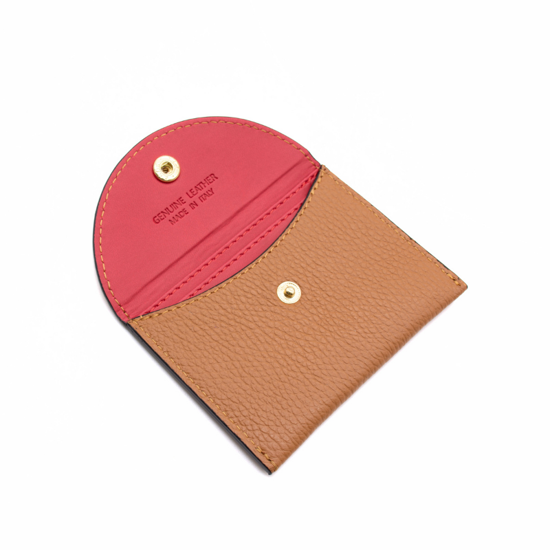 Katy S Camel Leather Card Holder interior