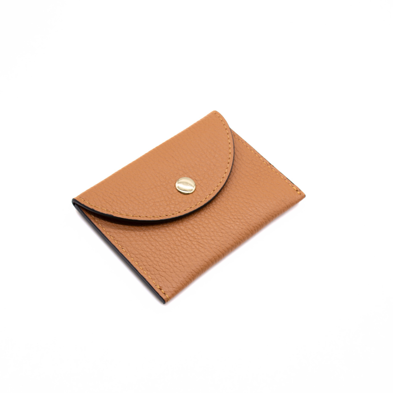 Katy S Camel Leather Card Holder side