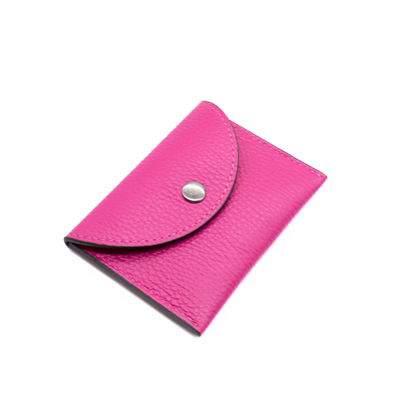 Katy S Pink Leather Card Holder side