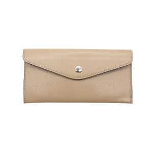 katy taupe card holder leather wallet