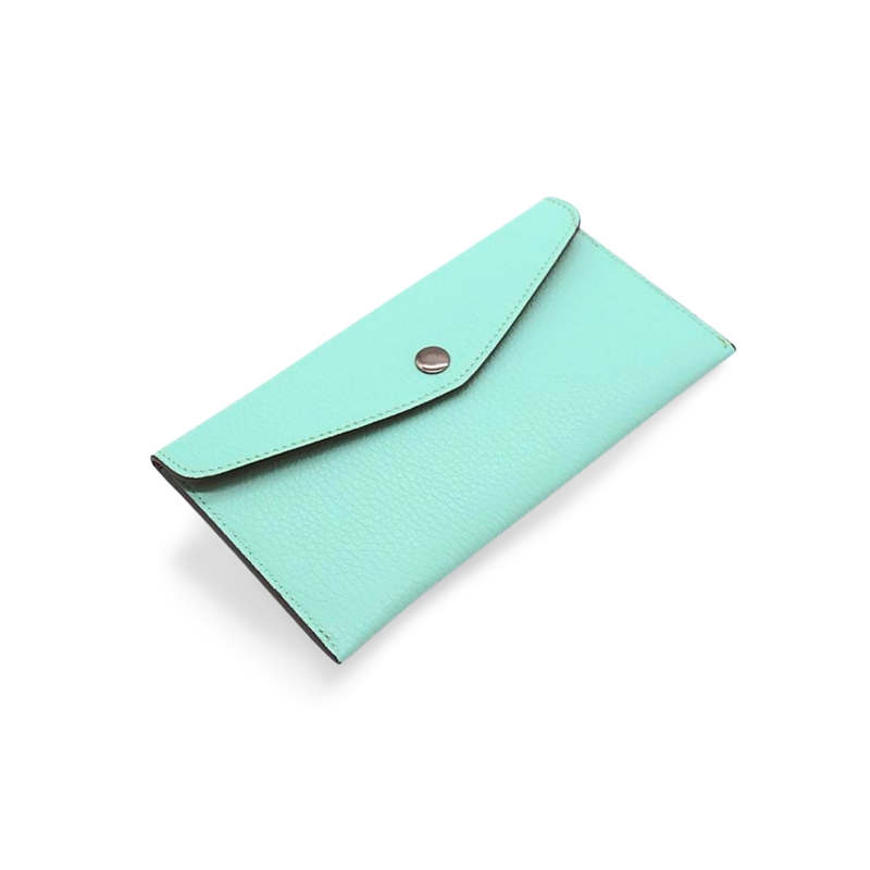 Katy Turquoise Card Holder Leather Wallet side