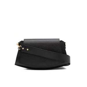 balance black shoulder leather bag