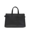 carine black leather handbag back