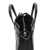 carine black leather handbag interior