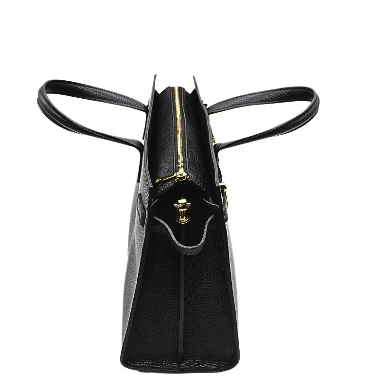 carine black leather handbag zip