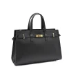 carine black leather handbag side