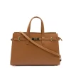 carine camel leather handbag strap