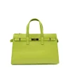 carine green leather handbag