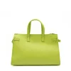 carine green leather handbag back