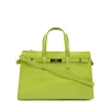 carine green leather handbag strap