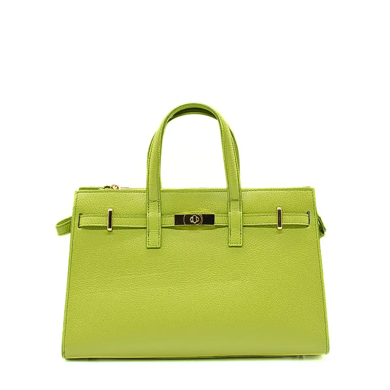 carine green leather handbag