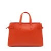 carine orange leather handbag back