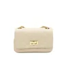 classic s beige shoulder leather bag front