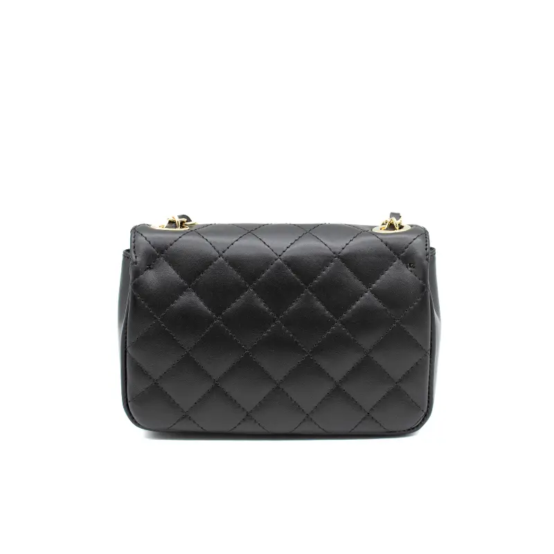 classic s black shoulder leather bag back