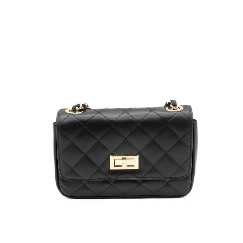 classic s black shoulder leather bag front