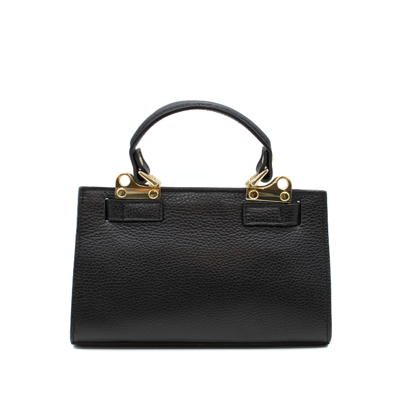 petite sophia mini black leather handbag back