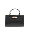 petite sophia mini black leather handbag gold personalization