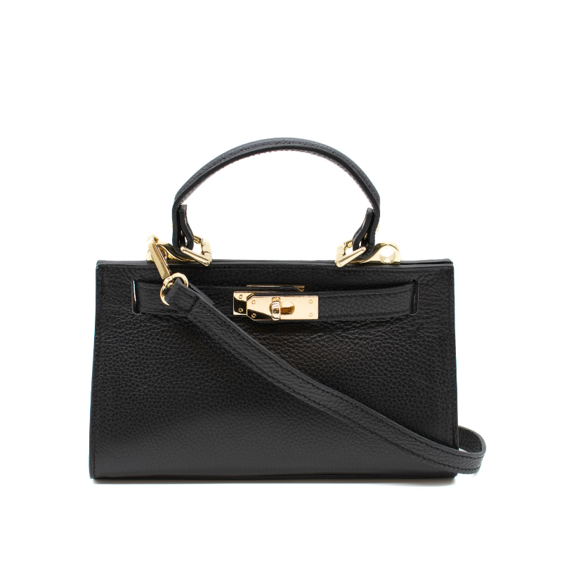 petite sophia mini black leather handbag strap