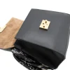 Diva black leather handbag interior