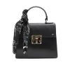 diva black leather handbag silver personalization