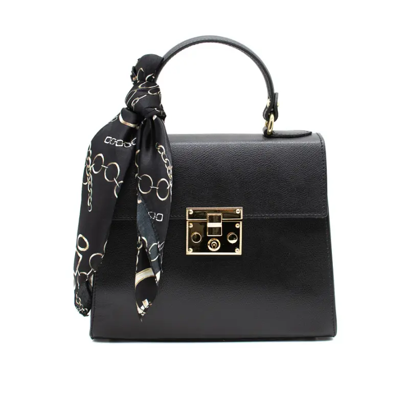 Diva black leather handbag