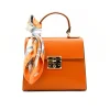 Diva orange leather handbag