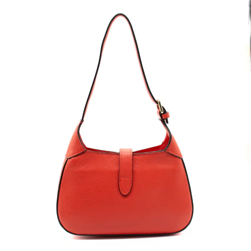 amy orange crossbody leather bag back