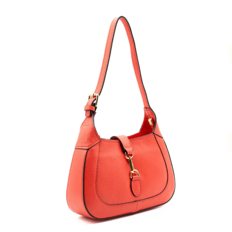 amy orange crossbody leather bag side