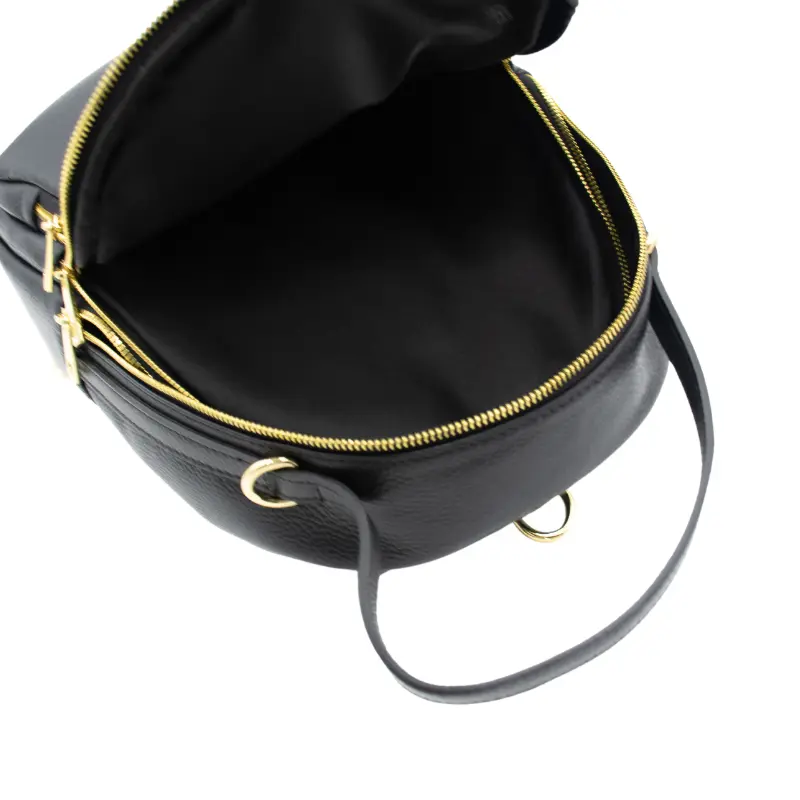 audrey black leather backpack interior3