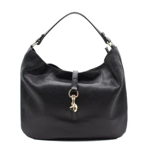 audrey black shoulder leather bag