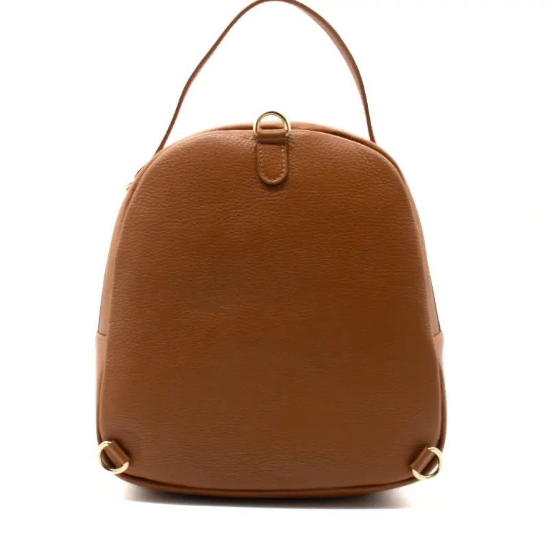 audrey camel leather backpack back