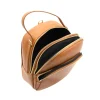 audrey camel leather backpack interior